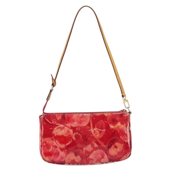 LOUIS VUITTON Vernis Ikat Pochette Accessoires Pouch Red Pink M90042 Auth 144929 - Picture 3 of 16